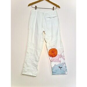 Maharishi Pants Womens Size 6 White Emroidered Baggy Y2K Cotton Snopants 1998